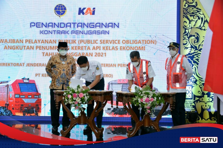 Kemhub KAI Teken Kontrak PSO Penumpang KA Ekonomi Rp 3 44 Triliun