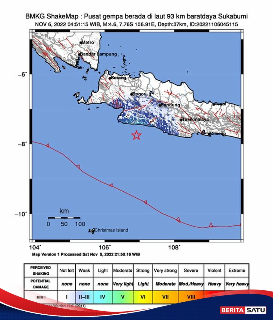 Sukabumi Tiga Kali Diguncang Gempa Dalam Waktu 1 Jam Halaman 1