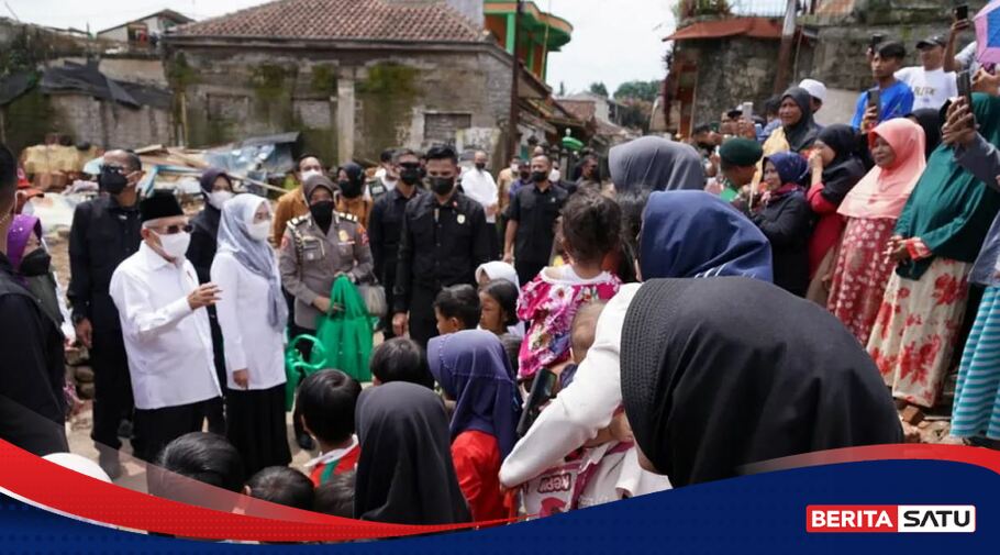 Wapres Ma Ruf Amin Kunjungi Korban Gempa Cianjur