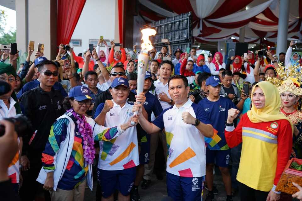 PTPP Turut Sukseskan Kirab Obor Asian Games 2018 Di Sumsel