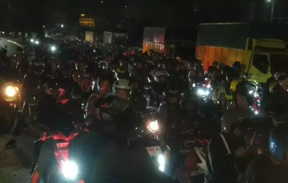 Antrean Pemudik Motor Di Ciwandan Mengular Sepanjang Meter