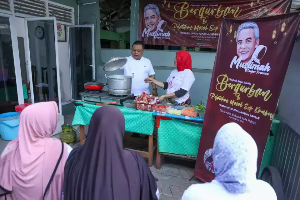 Muslimah Ganjar Gelar Pelatihan Memasak Sup Kambing Bersama Ibu Ibu Di