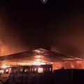 Kebakaran Melanda Gudang Ban di Jambi