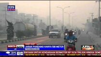 Kabut Asap di Pekanbaru Membuat Jarak Pandang Terbatas 