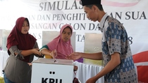 KPU Simulasikan Pemungutan Suara Satu Pasangan Calon