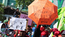 Demo Buruh Berlangsung di Depan Kantor KPU, Bukan di KPK