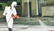 PMI Depok Mulai Penyemprotan Disinfektan di Fasilitas Publik
