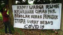 Lewat Spanduk, Warga Kota Bogor Tolak Pemudik Kembali Tanpa Surat Negatif Covid-19