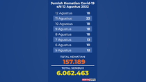 Data Kematian akibat Covid-19 sampai 12 Agustus 2022