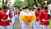 Tim Pancasila Sakti Bertugas di Upacara Penurunan Sang Merah Putih