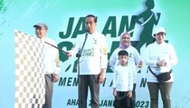 Jokowi Kibarkan Bendera Start di Jalan Sehat Jelang Satu Abad NU