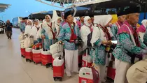 Kloter Pertama Jemaah Haji Asal Majalengka Tiba di Bandara Kertajati