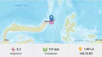 Gempa Terkini Magnitudo 5,1 Guncang Bitung Sulut, Tidak Berpotensi Tsunami