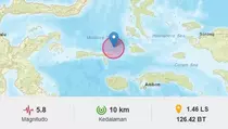 Gempa Magnitudo 5,8 Guncang Sanana Maluku Utara, Tidak Berpotensi Tsunami