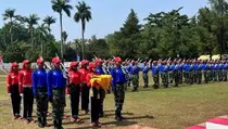 76 Calon Paskibraka Latihan Gabungan Bersama Pasukan Kelompok 45 Paspampres