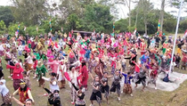 600 Penari Flash Mob Rayakan HUT Ke-78 RI di Lereng Gunung Merapi