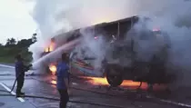 Bus Rosalia Indah Ludes Terbakar di Ruas Tol Solo-Semarang