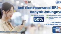 Beli Tiket Pesawat via Mobile Banking BRImo Sekarang, Ada Cashback 50%