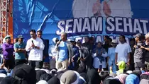 Raffi Ahmad, Nagita Slavina, Nisya dan Syahnaz Ramaikan Senam Sehat Bersama Jeje-Asep Amanah 