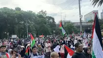 Aksi Bela Palestina di Jakarta, Massa Kutuk Israel dan Amerika
