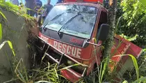 Truk Damkar Masuk Jurang Seusai Padamkan Api di Padangsidimpuan