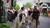 500 Warga Bersihkan Malioboro Sambut HUT Ke-80 RI