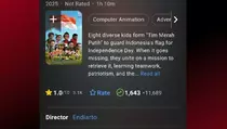 Film Animasi Merah Putih One for All Tuai Rating 1 Bintang di IMDB