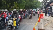 Dua Lajur Lenteng Agung Dibuka setelah Jalan Ambles Ditangani