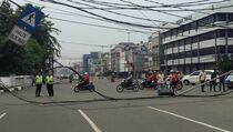 Traffic Light di Simpang Caringin Roboh, Arus Lalu Lintas Direkayasa