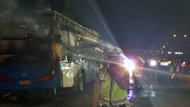 46 Pemudik Wonosobo Selamat dari Kebakaran Bus