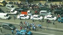 Demo, Sopir Angkutan Sempat Bentrok dengan Ojek