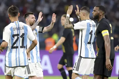 Selebrasi pemain Argentina.