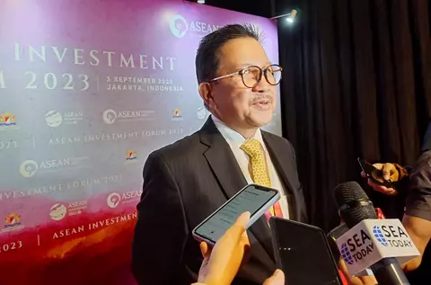 Wakil Ketua Umum Bidang Investasi Kadin Indonesia, Tony Wenas di sela-sela acara Asean Business and Investment Summit 2023 yang berlangsung di Hotel Sultan, Minggu, 3 September 2023. 