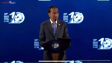 Presiden Joko Widodo (Jokowi) secara resmi membuka World Water Forum (WWF) ke-10 di Bali International Convention Center (BICC), Nusa Dua, Bali, Senin 20 Mei 2024.