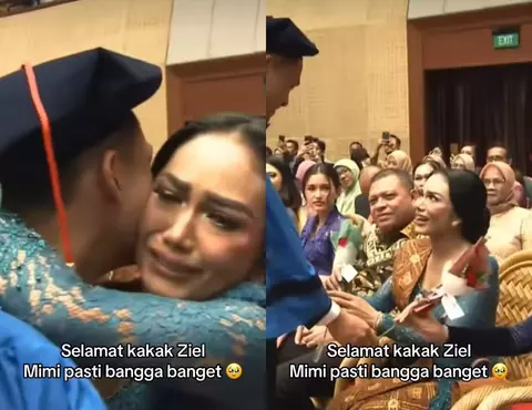 Momen Haru Azriel Hermansyah Peluk Krisdayanti Saat Acara Wisuda