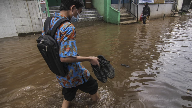 Ilustrasi banjir. 