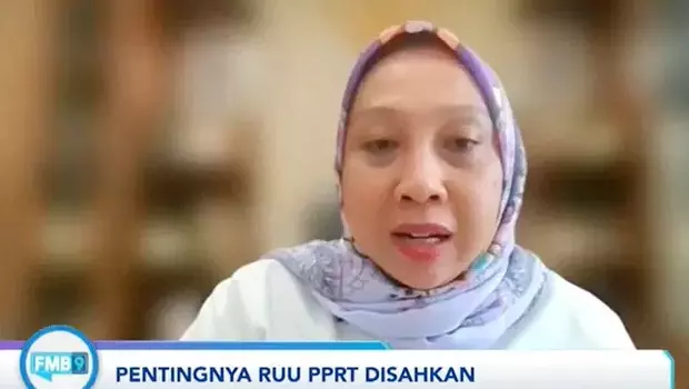 Deputi Perlindungan Hak Perempuan Kementerian Pemberdayaan Perempuan dan Perlindungan Anak (Kemen PPPA) Ratna Susianawati dalam diskusi bertajuk “Pentingnya RUU PPRT Disahkan” yang digelar Forum Merdeka Barat 9 (FMB9) secara daring, Senin, 30 Januari 2023.