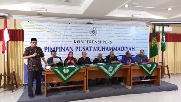 Pimpinan Pusat Muhammadiyah menggelar konferensi pers terkait RUU Kesehatan di Gedung Dakwah Muhammadiyah, Jakarta, Selasa, 7 Februari 2023.