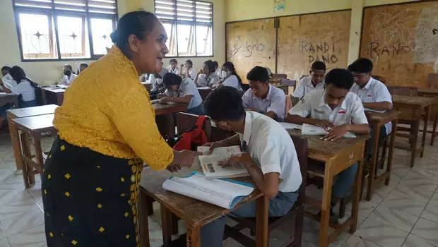 Suasana kegiatan belajar mengajar di SMA Negeri 6 Kupang, Nusa Tenggara Timur (NTT).