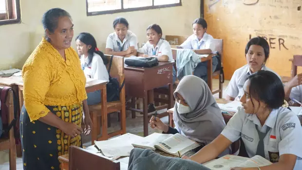 Suasana kegiatan belajar mengajar di SMA Negeri 6 Kupang, Nusa Tenggara Timur (NTT).