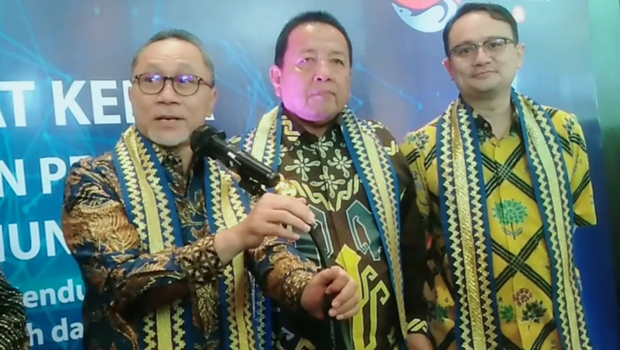 Menteri Perdagangan (Mendag) Zulkifli Hasan membuka Rapat Kerja Kementerian Perdagangan, di Novotel, Bandar Lampung, Rabu, 1 Maret 2023.