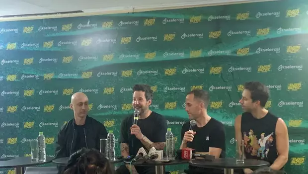 Press Conference Simple Plan di acara Everblast Festival 2023. 