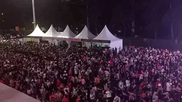 Suasana saat bubaran konser Blackpink di SUGBK Sabtu (11/3/2023).