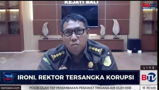 Asisten Pidana Khusus (Aspidsus) Kejati Bali Agus Eko Purnomo dalam program Obrolan Malam Fristian di BTV, Selasa, 14 Maret 2023. 