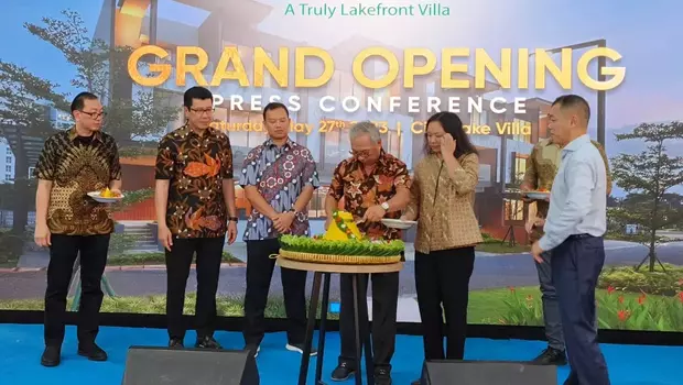 Managing Director Ciputra Group Budiarsa Sastrawinata, saat peluncuran CitraLake Villa, di Citra 6, CitraGarden City, Jakarta Barat, Sabtu, 27 Mei 2023.