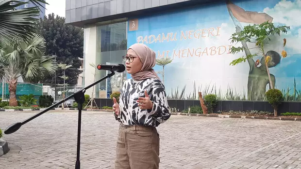 Melissa Anggraini, kuasa hukum David Ozora di Polda Metro Jaya, Jakarta Selatan, Minggu 28 Mei 2023