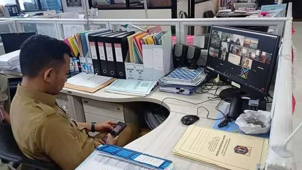 Suasana Balai Kota DKI Jakarta di hari pertama work from home (WFH), Senin, 21 Agustus 2023.