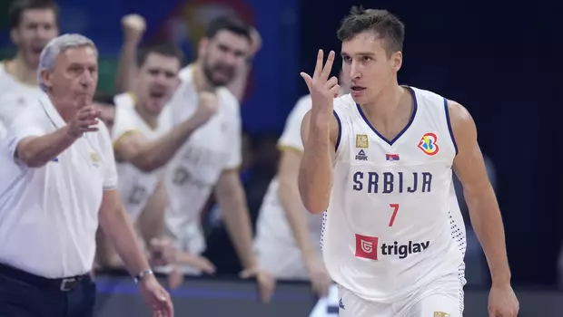 Pemain tim basket Serbia, Bogdan Bogdanovic.