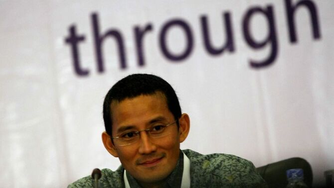 CEO Saratoga Group Sandiaga Uno menjadi pembicara dalam acara Forum Kebijakan Internasional tentang Melek Huruf dan Pendidikan Kecakapan Hidup untuk Remaja Rentan Melalui Komunitas Pusat Belajar, di Mercure Hotel, Ancol, Jakarta, Selasa (20/8).. SP/Joanito De Saojoao