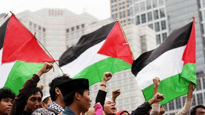 Aksi Solidaritas Untuk Palestina Di Bunderan Hotel Indonesia